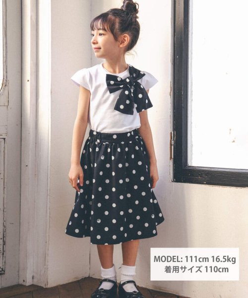 BeBe(ベベ)/【お揃い】ポルカドットBIGリボンTシャツ(90~150cm)/img01