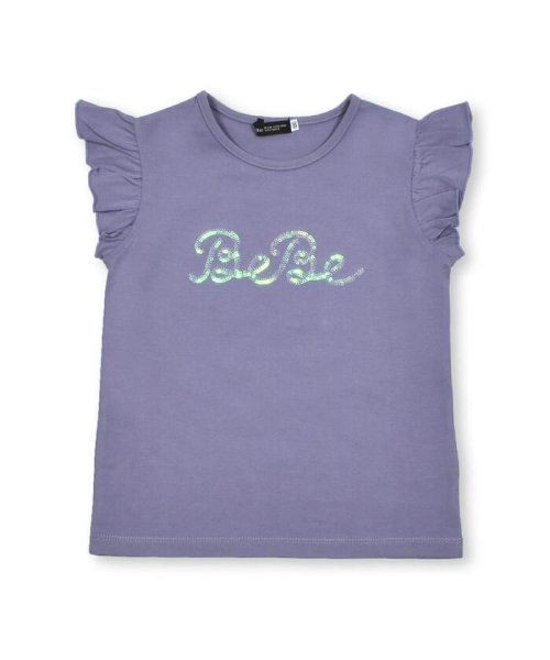 BeBe(ベベ)/オーロラスパンコールロゴフリル袖Tシャツ(100~150cm)/img04