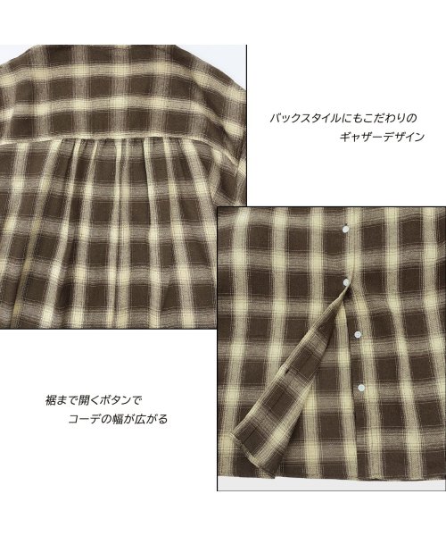 ad thie(アドティエ)/選べる2柄・ネルチェック フレアシャツワンピース 秋服 秋 冬服 冬/img17