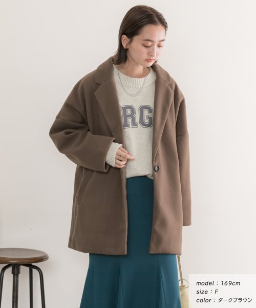 ad thie(アドティエ)/ウールタッチ テーラードルーズコート 秋服 秋 冬服 冬/img05