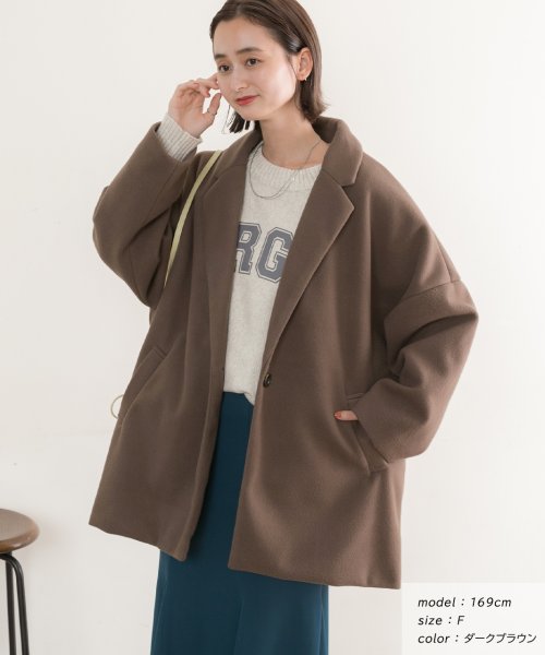 ad thie(アドティエ)/ウールタッチ テーラードルーズコート 秋服 秋 冬服 冬/img06