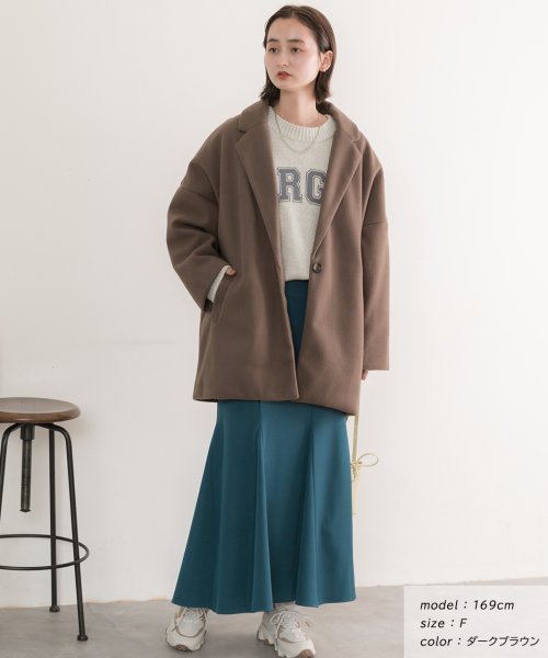 ad thie(アドティエ)/ウールタッチ テーラードルーズコート 秋服 秋 冬服 冬/img07