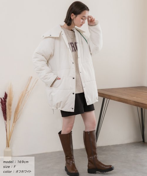 ad thie(アドティエ)/スタンドカラー エコダウンコート 軽量 防寒 アウター ドロスト 秋服 秋 冬服 冬/img07