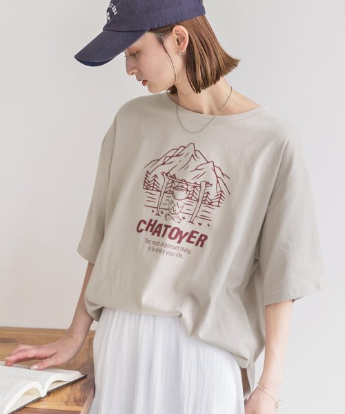 ad thie(アドティエ)/裾ラウンド・オーバーサイズ キャンプモチーフロゴTシャツ/img10