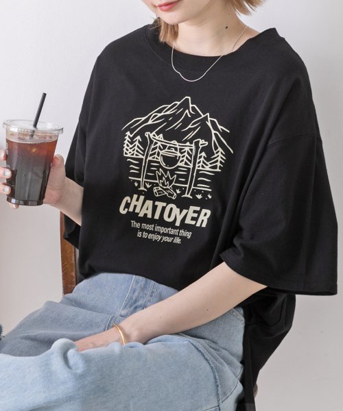 ad thie(アドティエ)/裾ラウンド・オーバーサイズ キャンプモチーフロゴTシャツ/img14