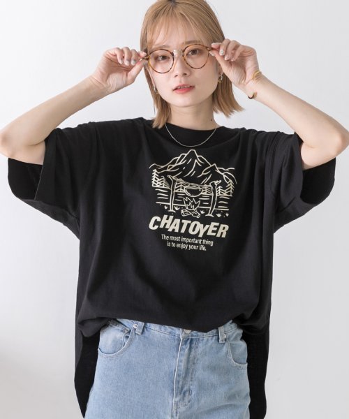 ad thie(アドティエ)/裾ラウンド・オーバーサイズ キャンプモチーフロゴTシャツ/img16