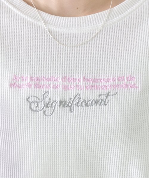 ad thie(アドティエ)/裾ラウンド・ワッフル 刺繍ロゴTシャツ/img15
