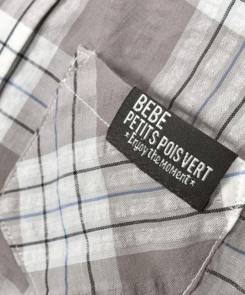 BeBe Petits Pois Vert(ベベ プチ ポワ ヴェール)/ポケット付きブロックチェックシャツ(95~150cm)/img17