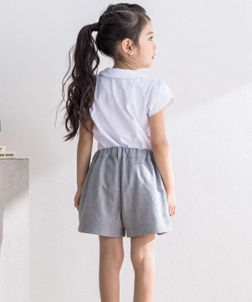 BeBe Petits Pois Vert(ベベ プチ ポワ ヴェール)/裾カットウエストベルト風キュロットパンツ(95~150cm)/img02