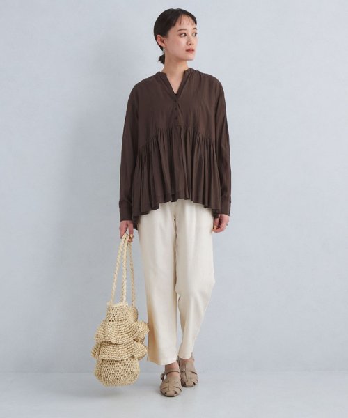 green label relaxing(グリーンレーベルリラクシング)/［size SHORT/TALLあり］BREEZE LINEN ブリーズリネン テーパード パンツ ホワイト/img02