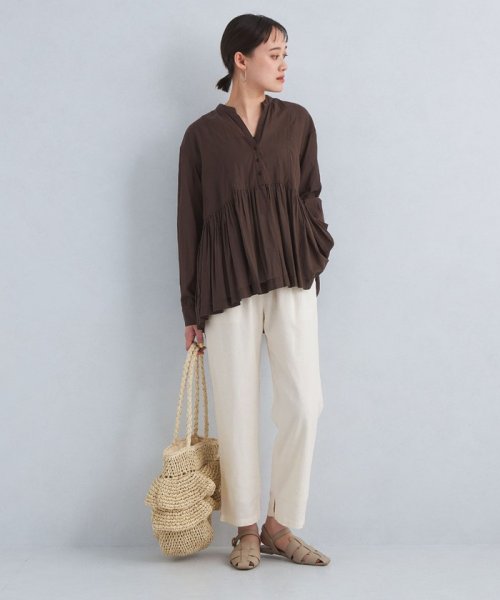 green label relaxing(グリーンレーベルリラクシング)/［size SHORT/TALLあり］BREEZE LINEN ブリーズリネン テーパード パンツ ホワイト/img03