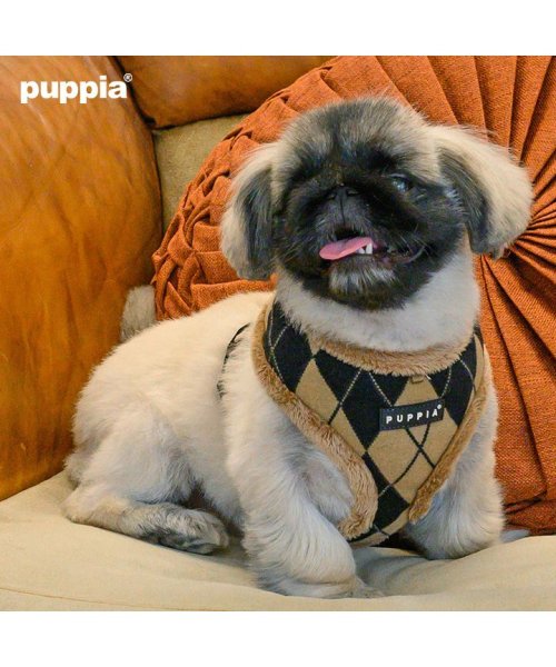 HAPPY DOG!!(はっぴーDOG！！)/ハーネス 犬 首の負担が少ない アーガイル 小型犬 中型犬 子犬 パピア PUPPIA 可愛い ファッション ハーネス犬用 犬のハーネス 柔らかい ベストハーネ/img02
