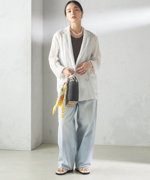 〈手洗い可能〉ラミー シアー ジャケット 商品説明―24SS―素材感とシルエットでおしゃれな着こなしが叶うジャケット■デザインテーラードのダブル W1679500724(12980円)