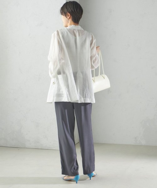 〈手洗い可能〉ラミー シアー ジャケット 商品説明―24SS―素材感とシルエットでおしゃれな着こなしが叶うジャケット■デザインテーラードのダブル W1679500724(12980円)