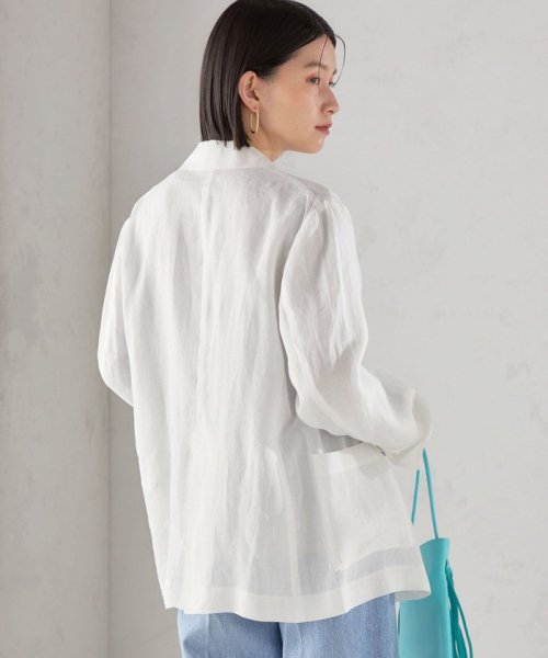 〈手洗い可能〉ラミー シアー ジャケット 商品説明―24SS―素材感とシルエットでおしゃれな着こなしが叶うジャケット■デザインテーラードのダブル W1679500724(12980円)