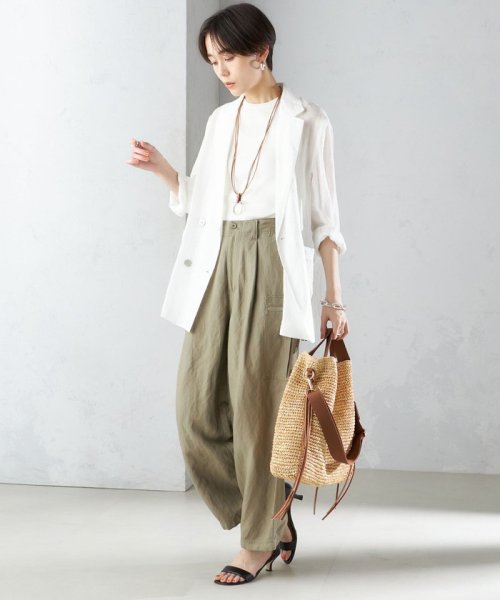 〈手洗い可能〉ラミー シアー ジャケット 商品説明―24SS―素材感とシルエットでおしゃれな着こなしが叶うジャケット■デザインテーラードのダブル W1679500724(12980円)