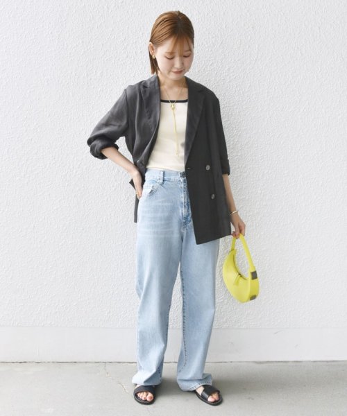 〈手洗い可能〉ラミー シアー ジャケット 商品説明―24SS―素材感とシルエットでおしゃれな着こなしが叶うジャケット■デザインテーラードのダブル W1679500724(12980円)