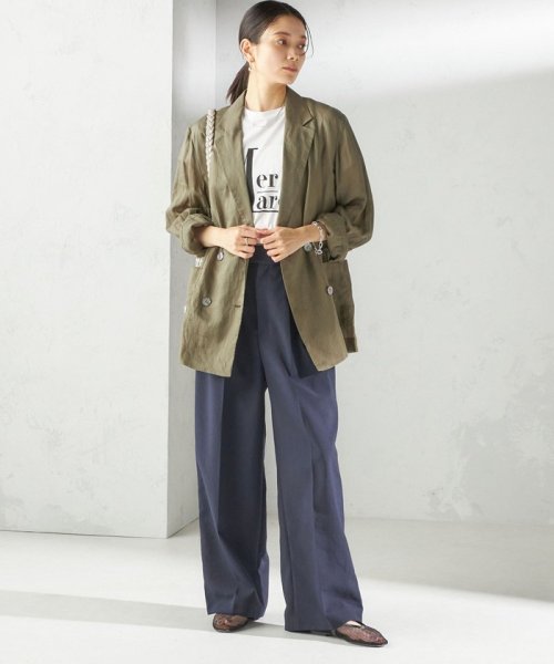 〈手洗い可能〉ラミー シアー ジャケット 商品説明―24SS―素材感とシルエットでおしゃれな着こなしが叶うジャケット■デザインテーラードのダブル W1679500724(12980円)