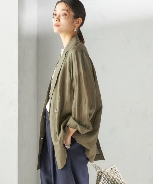 〈手洗い可能〉ラミー シアー ジャケット 商品説明―24SS―素材感とシルエットでおしゃれな着こなしが叶うジャケット■デザインテーラードのダブル W1679500724(12980円)