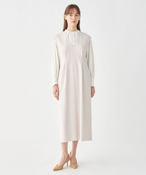 ドライアムンゼン Vネックフィットワンピース 