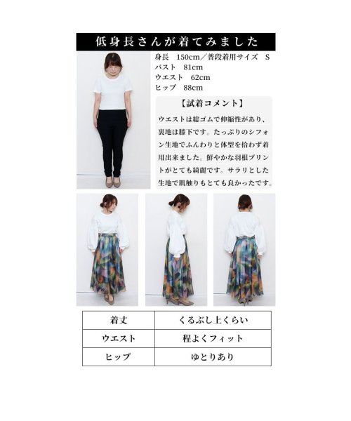 Sawa a la mode(サワアラモード)/レディース 大人 上品 軽やかに舞うように美しい羽根柄シフォンスカート/img24