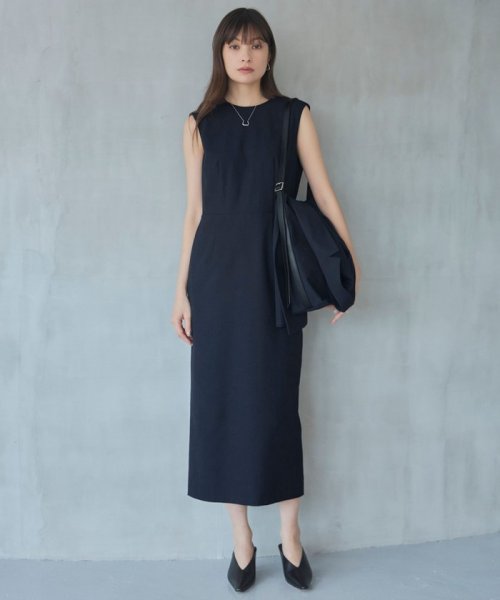 【接触冷感・UVケア・撥水・洗える】 LooseWeave ノースリーブワンピース 