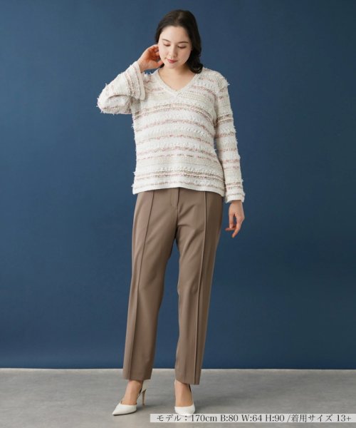 Vネックニットプルオーバー 