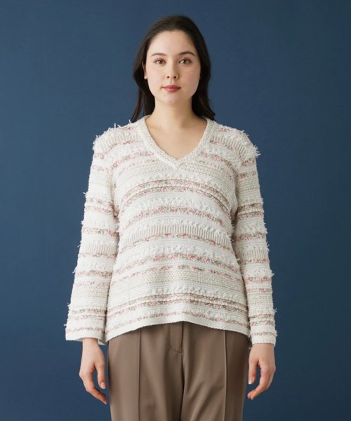 Vネックニットプルオーバー 