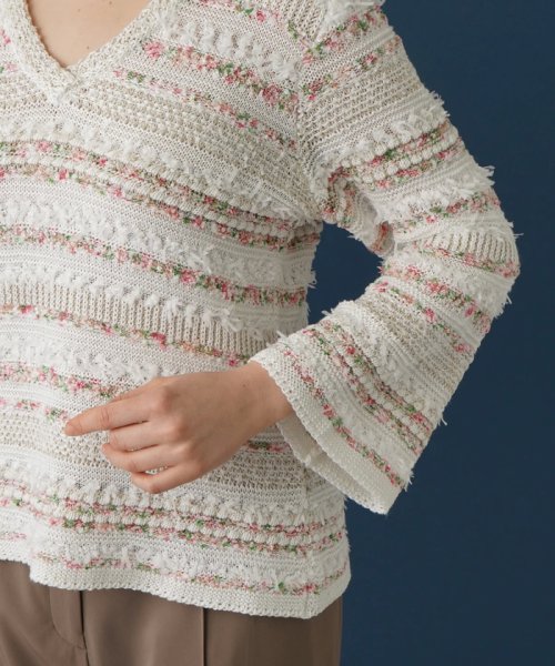 Vネックニットプルオーバー 