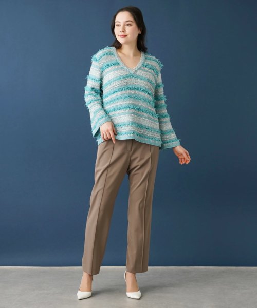 Vネックニットプルオーバー 