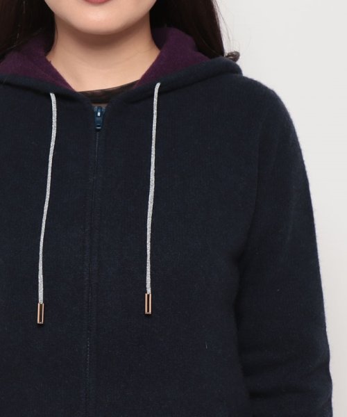 高級ヤク100%高級ニットのクチュールブルゾン　＜ドゥ・ラ・クルール＞ 