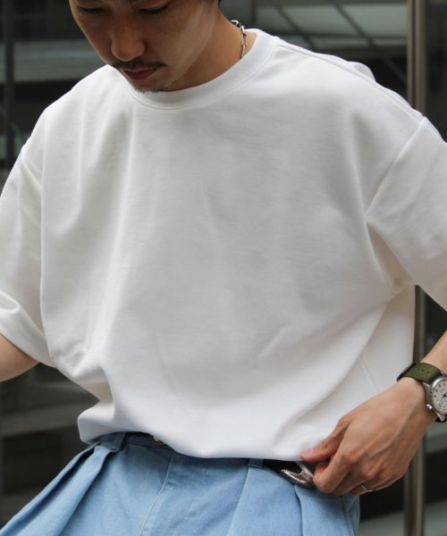 GLOSTER(GLOSTER)/【限定展開】【GLOSTER/グロスター】ハイポンチ ビッグシルエット ドレープ半袖Tシャツ/img12