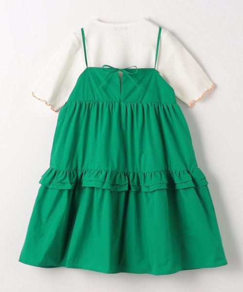 green label relaxing （Kids）(グリーンレーベルリラクシング（キッズ）)/TJ テレコプルオーバー×ティアードワンピース セット 110cm－130cm/img01