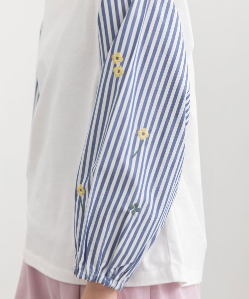POU DOU DOU(プードゥドゥ)/布帛袖ボタニカル刺繍プルオーバー/img22