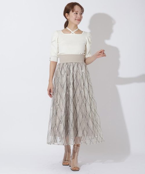 And Couture(アンドクチュール)/ウエストリブスパンコール刺繍スカート/img08