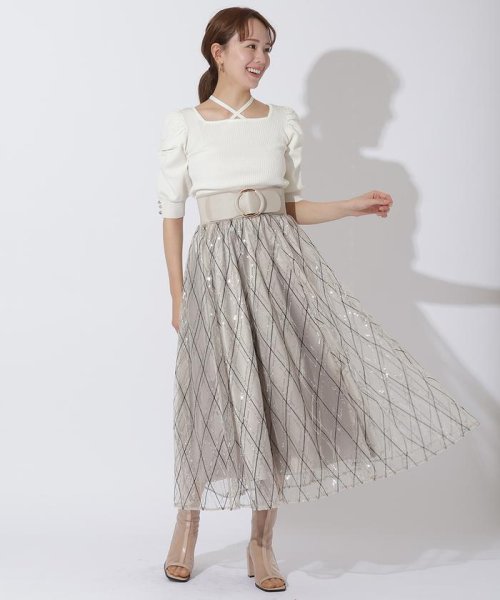 And Couture(アンドクチュール)/ウエストリブスパンコール刺繍スカート/img17