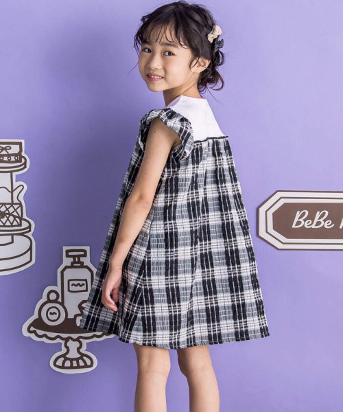 BeBe Petits Pois Vert(ベベ プチ ポワ ヴェール)/大花柄orチェック柄ワンピース(95~150cm)/img02