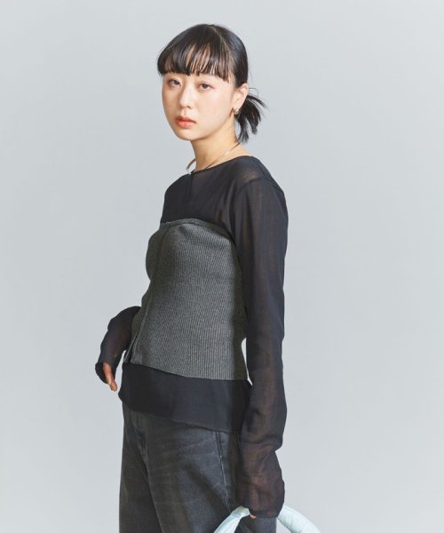 BEAUTY&YOUTH UNITED ARROWS(ビューティーアンドユース　ユナイテッドアローズ)/フロントジップ リブニットビスチェ －ウォッシャブル－/img02