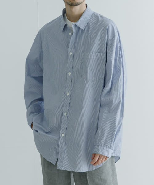 URBAN RESEARCH(アーバンリサーチ)/ATON　GIZA STRIPE WASHED SHIRTS/img01