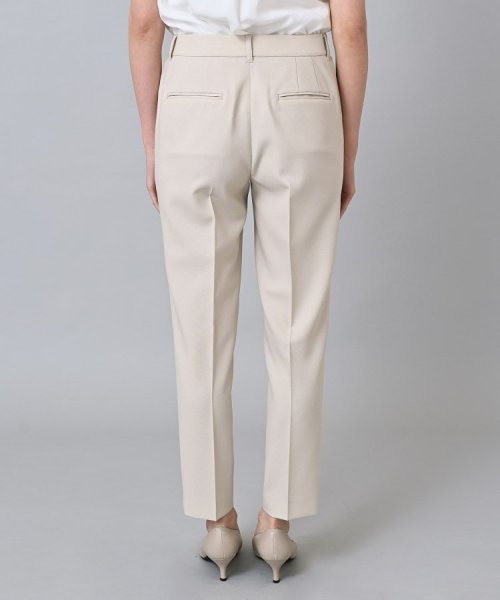 【セットアップ可能／清涼感／ウエストゴムあり】麻調　ドライテーパードパンツ ライトベージュ