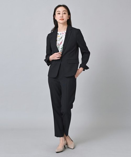 【セットアップ可能／清涼感／ウエストゴムあり】麻調　ドライテーパードパンツ ライトベージュ