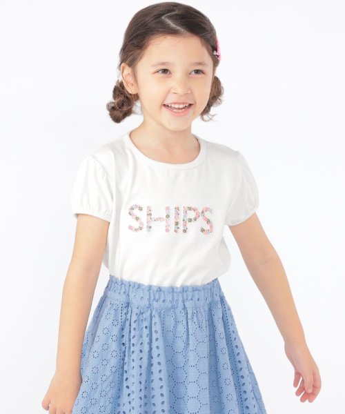 SHIPS KIDS(シップスキッズ)/SHIPS KIDS:100～130cm / ガーリー 刺繍 ロゴ TEE/img01