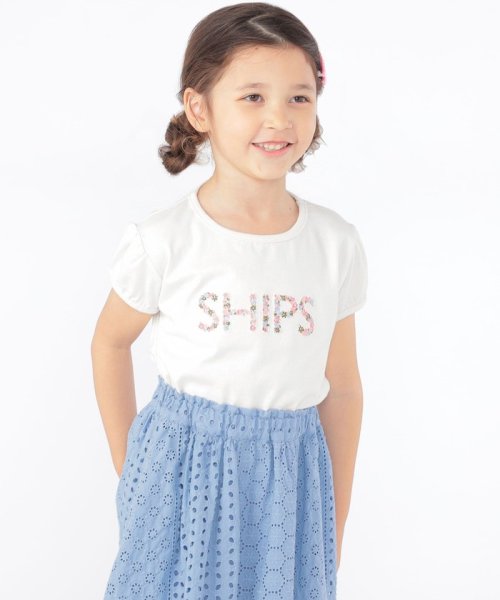 SHIPS KIDS(シップスキッズ)/SHIPS KIDS:100～130cm / ガーリー 刺繍 ロゴ TEE/img02