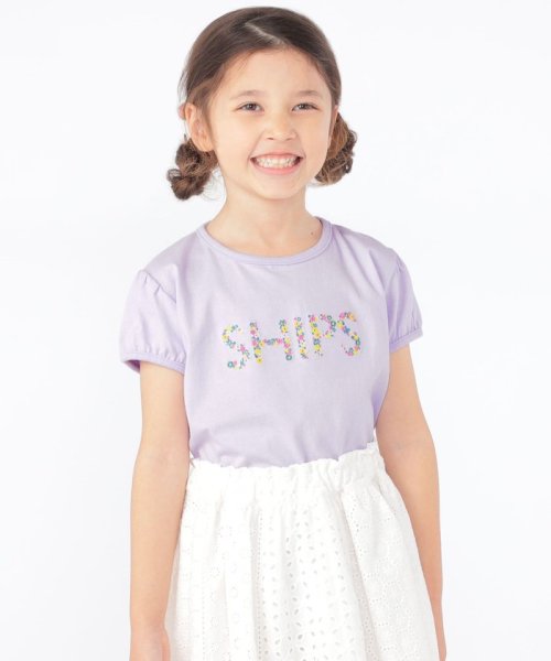 SHIPS KIDS(シップスキッズ)/SHIPS KIDS:100～130cm / ガーリー 刺繍 ロゴ TEE/img09