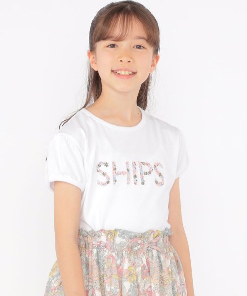 SHIPS KIDS(シップスキッズ)/SHIPS KIDS:140～150cm / ガーリー 刺繍 ロゴ TEE/img01