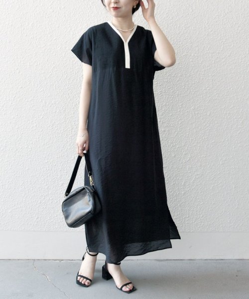 *SHIPS any: シアー リネン ミックス ピンタック ワンピース 24SS 人気・おすすめ｜使いやすい・旅行におすすめ 品質保証 全国発送 日本国内発送・最短翌日お届け