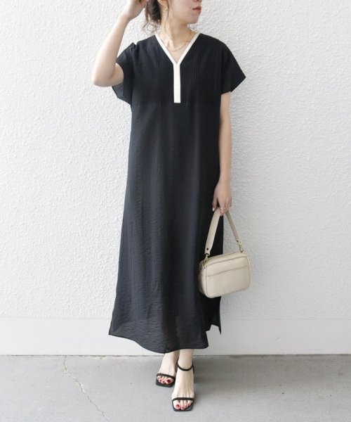 *SHIPS any: シアー リネン ミックス ピンタック ワンピース 24SS 人気・おすすめ｜使いやすい・旅行におすすめ 品質保証 全国発送 日本国内発送・最短翌日お届け