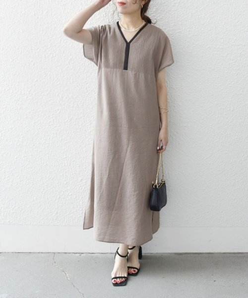 *SHIPS any: シアー リネン ミックス ピンタック ワンピース 24SS 人気・おすすめ｜使いやすい・旅行におすすめ 品質保証 全国発送 日本国内発送・最短翌日お届け