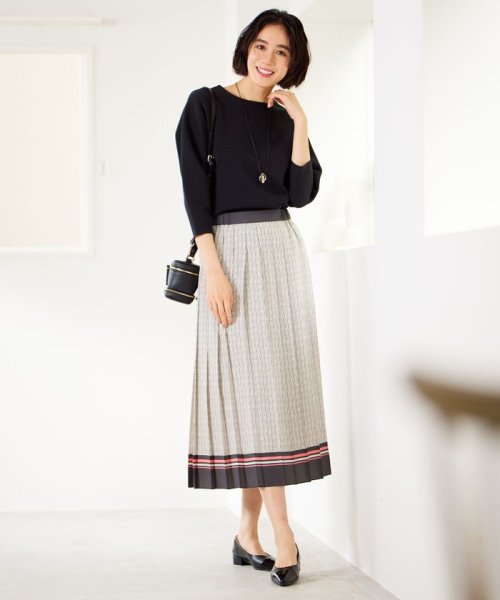 【カタログ掲載・セットアップ対応・洗える】JJモノグラムプリント スカート プリーツスカート WS1894015070(14520円)