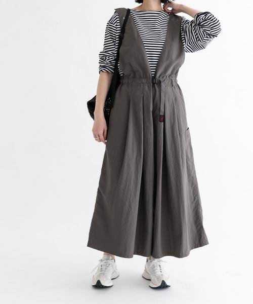 『別注』『撥水/2WAY仕様』GRAMICCI　アクティブナイロンサロペット パンツの2WAY仕様 165cm BEIGE